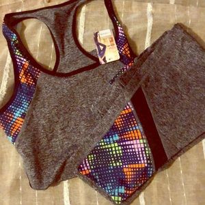 Fitness Apparel Gym Workout Yoga Outfit Rainbow